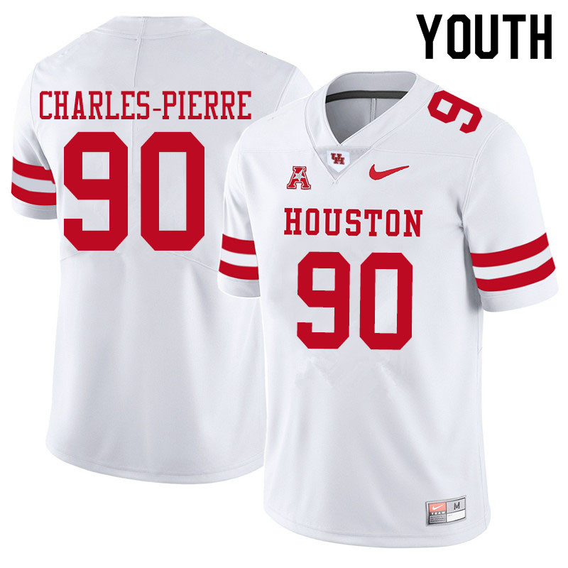 Youth #90 Olivier Charles-Pierre Houston Cougars College Football Jerseys Sale-White - Click Image to Close